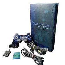 Sony PlayStation 2 SCPH-37000 Ocean Blue Console Complete Set Tested Used Japan