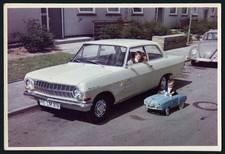 funny boys in old classic cars, Opel Rekord, pedal toy car, unusual, Vintage fin