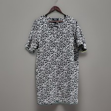 Karen Kane Leopard Print Dress Sz S Short Sleeve Sheath Professional