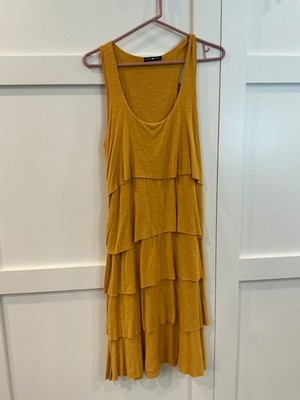Tammy Mars Dress Women s Size Medium Gold Ruffle Maxi Dress