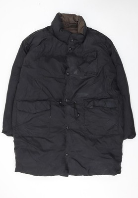 West Bend Damen schwarze mittellange gefütterte Jacke M