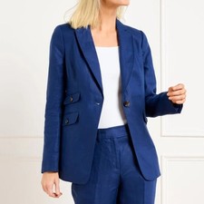Talbots Baird McNutt Irish Linen Blazer 8P Academia Tailored Preppy Classic