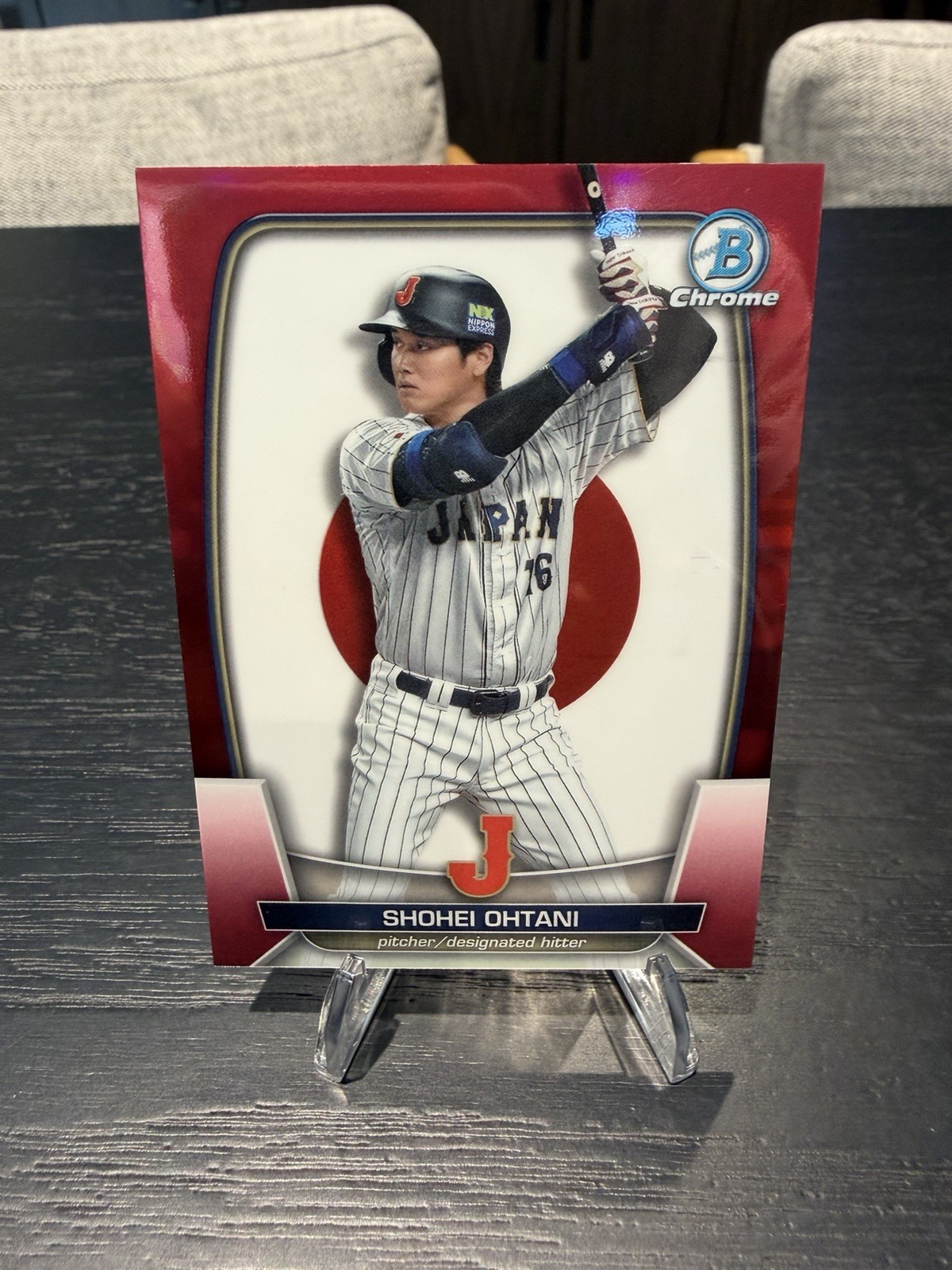 Shohei Ohtani 2023 Bowman Chrome WBC Japan Flag Red Refractor 3/5 SSP Dodgers