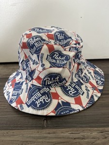 帽子 [PORKCHOP PABST BlueRibbon BUCKET HAT L] Amazon.com: Pabst Blue Ribbon Logo Reversible Bucket Hat