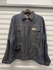 Rocawear Denim Jacket Mens 2XL Blue Full Zip Y2K Hip Hop Streetwear