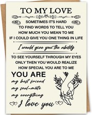 Romantic Valentines Day Card for Him Her - To My Love Valentines Day Gifts