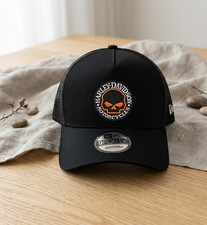 Harley Davidson Skull Embroidered Black Truck...