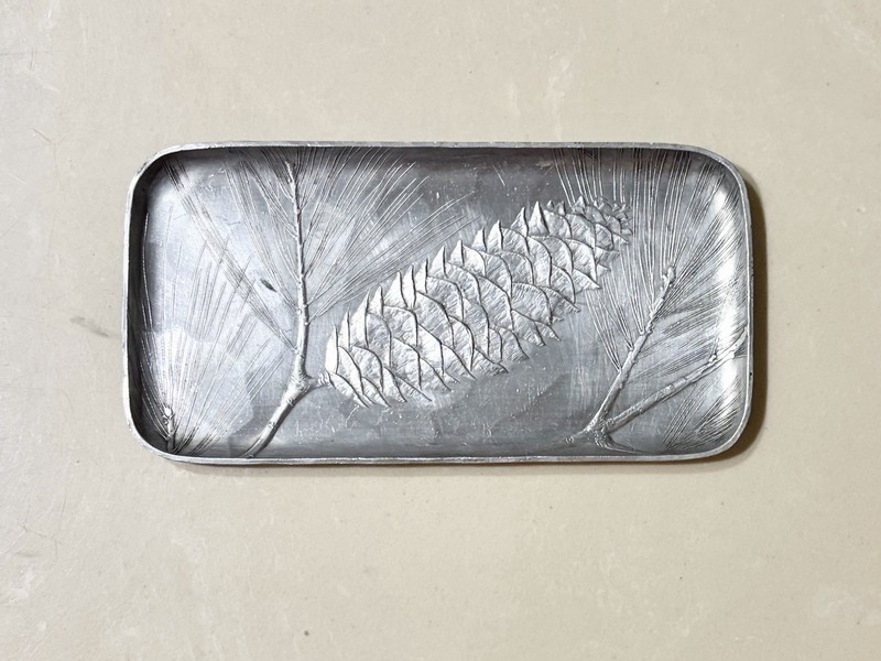 Vintage Wendell August Forge Aluminum Tray With Pinecone Design. Very Nice.