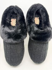 Bobs skechers size 5 slippers memory foam clogs mules cable knit black winter