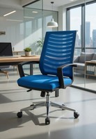 BüRostuhl In Blau Mit Ergonomischer RüCkenlehne Und Stabilem Gestell