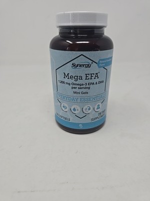 Vitacost Synergy Mega EFA  1200 mg Omega-3 EPA & DHA 240 Softgels Exp. 07/15/27