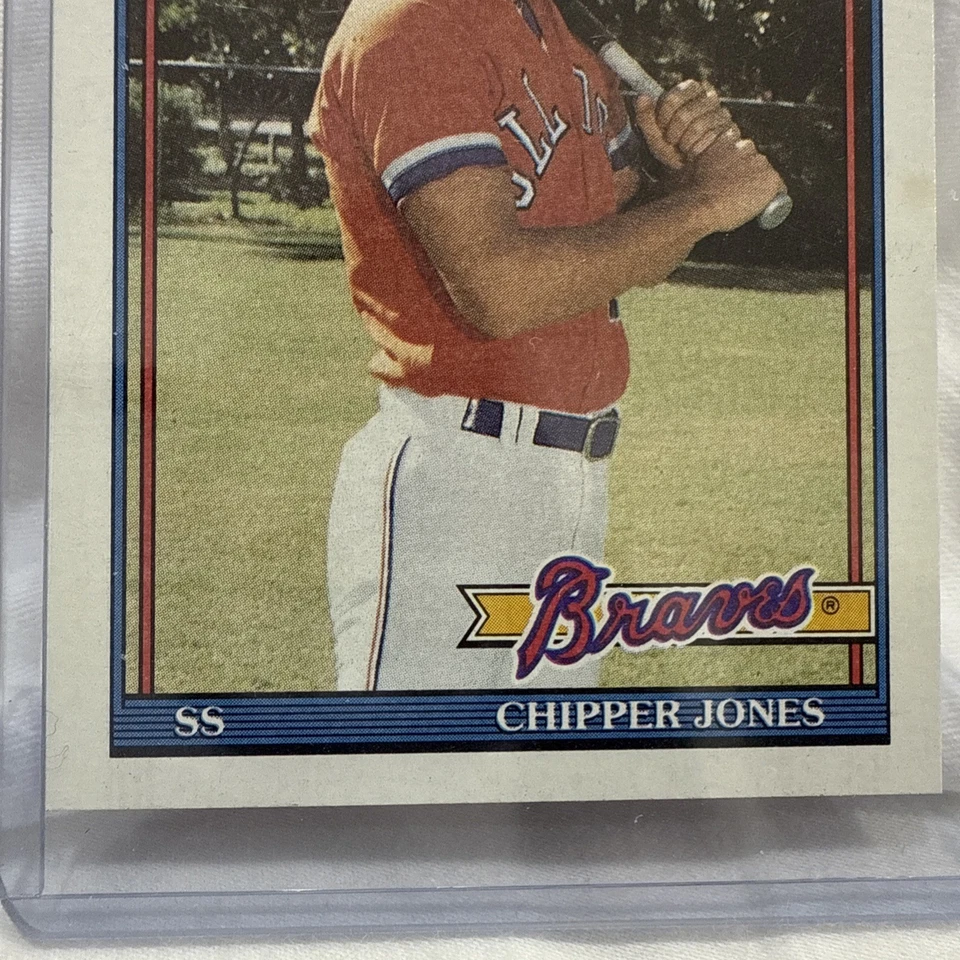 Tarjeta de novato Topps Chipper Jones 1991 #1 ¡Elección del draft! Excelente estado. #333!! Foto 2 de 4