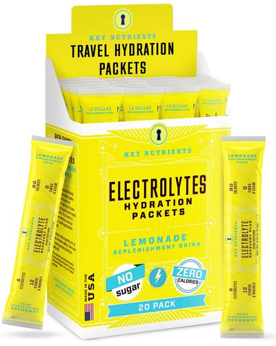 KEY NUTRIENTS Electrolytes Packets - Refreshing Lemonade 20 Pack Hydration Pa...