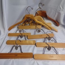 SETWELL Hanger Lot Of 9 Heavy Duty Wooden Suit Coat / Pant Hangers
