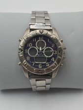 Benrus Mens Analog Digital Chronograph Dual Time Japan Movement Stainless Watch