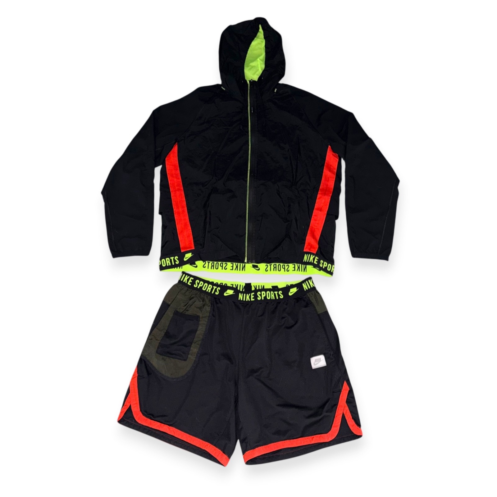 Nike Rare Sport Clash Dri-FIT Flex Training Suit Jacket Shorts Black Yellow Larg image 2