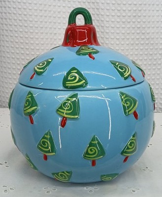 Cookie Jar Candy Jar Hand Painted Christmas Ornament Bulb Harbor East Vintage