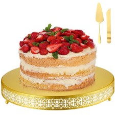 Wenqik 18 Inch Gold Cake Stand Set Metal Round Cupcake Dessert Wedding Cake S...