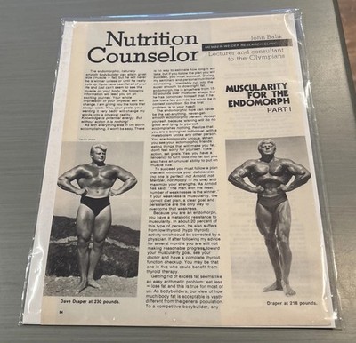 Dave Draper Nutrition Advice Training Bodybuilding Article Photo