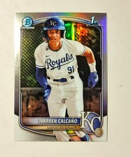 Warren Calcano 2025 1st Bowman Chrome REFRACTOR 359/499 Royals #BCP-189 RC V6