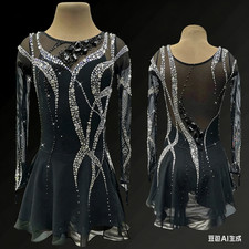 Figure Skating Dress Ice Skating Dress black dyeing Competition Skating