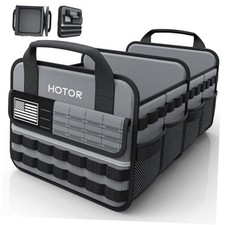 Tactical Car Trunk Organizer - Foldable Trunk 12.8" x 21.7" x 11.0" Grey