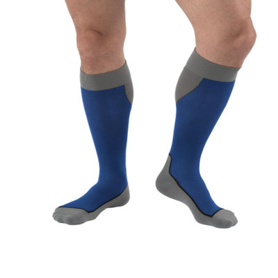 Jobst Sport Knee High 20-30 Mmhg Compression Socks Royal Blue/Grey X-Large