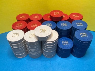 300  -TR-KING MONOGRAMED  CRR   LEADED CASINO CHIPS