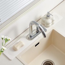 Stone Faucet Mat for Kitchen Sink with Oval Hole   23.6"  3.9" Diatomite Dry...