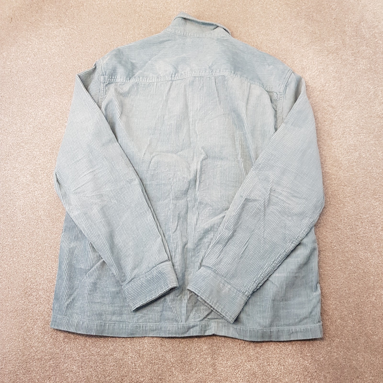 H&M Mens Jacket Large Blue Cord Corduroy Overshirt Zip Shirt Chore Minimalist thumbnail 10