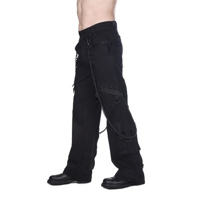 Black Pistol Gothic Goth Punk Festival Jeans Hose - Chain Pants Denim Ketten