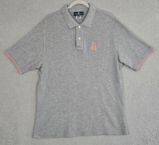 Psycho Bunny Pique Knit Tipped Cotton Polo Shirt Men's Size 7 XL Heather Gray
