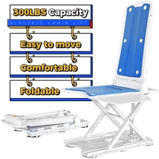 Electric Chair Lift, Floor Lift,Adjustable Height, Blue,300 lbs Patient Lift