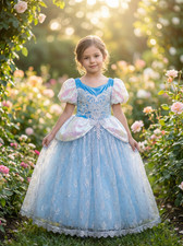 Cinderella Inspired Costume for Girls   Dress Up Set with Accessories