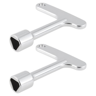 2X Alloy Rash Bin Lock Key Triangle 8mm Key for Outdoor Metal Trash Can