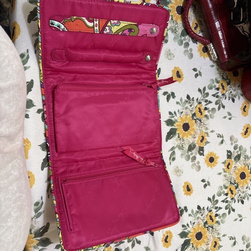 Retired Vera Bradley Pink Travel Bag Jewelry Make-up Organizer - Picture 2 of 5
