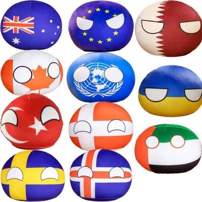 *Polandball Plush Countryball USSR USA FRANCE RUSSIA UK JAPAN GERMANY CANADADoll