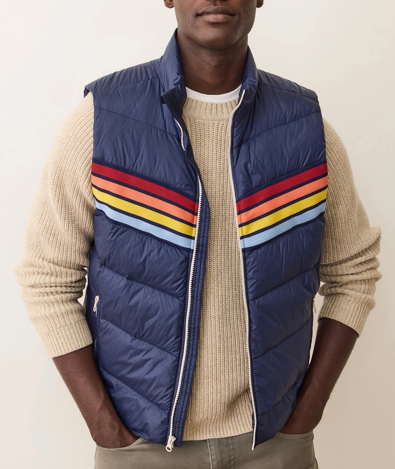 Marine Layer Bode Puffer Vest Men’s XL Navy $200 MSRP image 2