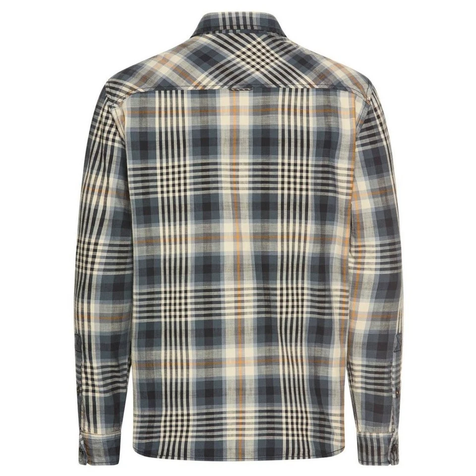 Camel active Hombre Camisa Manga Larga Beige Gris Cuadros 6S17 409117 88 Asfalto - Imagen 3 de 4