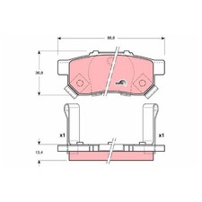Satz Bremsbeläge Bremsklötze hinten für Honda CRX 3 EH Jazz 2 GD GE 4 2452721