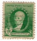 Vintage U.S. Postage 1 cent GILBERT CHARLES STUART postmarked Stamp