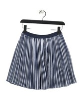 Uniqlo Women's Midi Skirt W 26 in Blue Polyester with Viscose A-Line