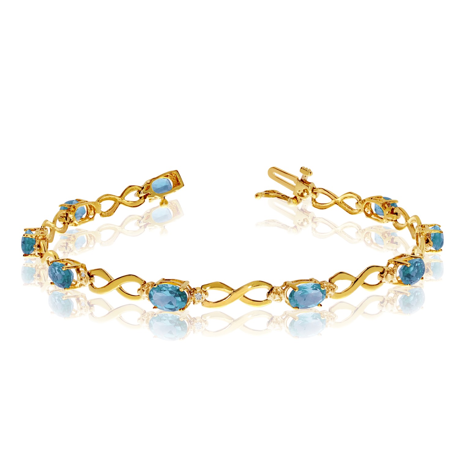 LXR 14K Gelbgold Oval Topas und Diamant Armband 36 ct 570990₽