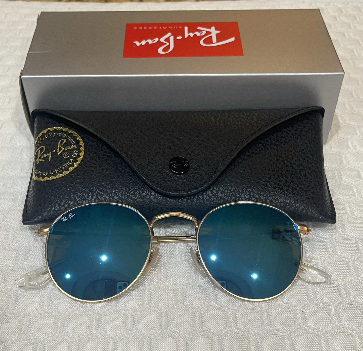 Ray-Ban Blue Anti-Reflective Round Sunglasses for Men for sale | eBay