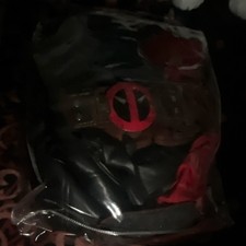 Deadpool Superhero Bodysuit Costume Set Black Red with Belt and Accessories