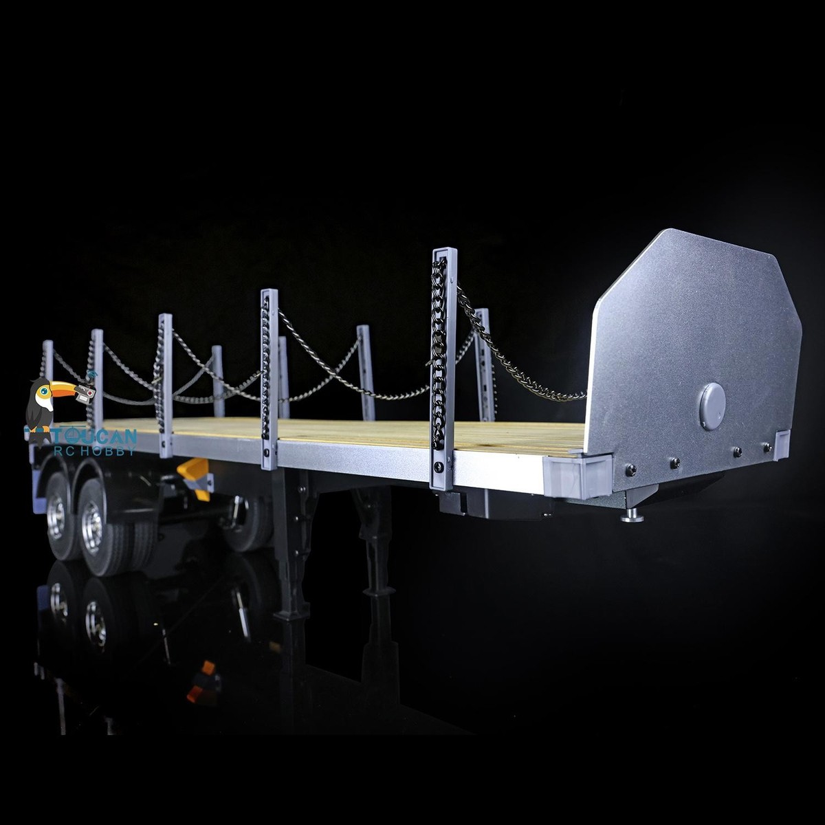US STOCK 1/14 2Axle RC Tractor Flatbed Semi Trailer Truck for DIY