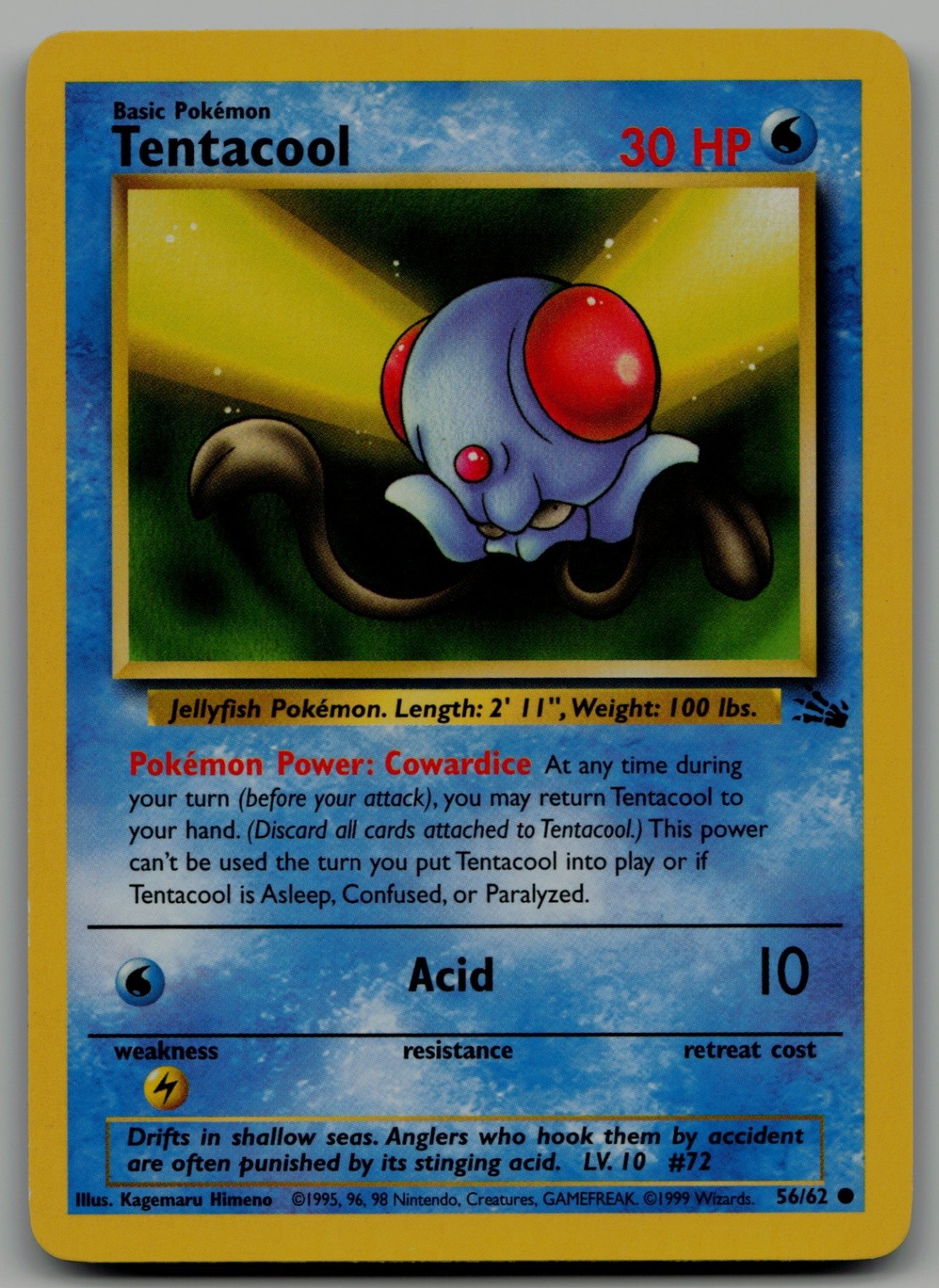 Tentacool Common Fossil 56/62 NM