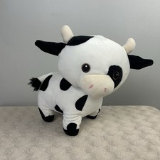 Walmart Soft Cow Plush Stuffed Animal Toy Black White Squishy Standing 332619