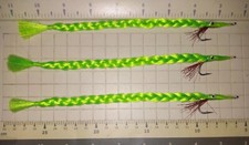 3/0  Florescent green Cuda Fly. 3 Each Barracuda Fly