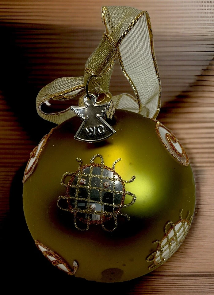 Etiqueta de anjo vaso sanitário 5 enfeites de vidro verde soprado à mão pintado à mão Natal do Velho Mundo - Imagem 4 de 4